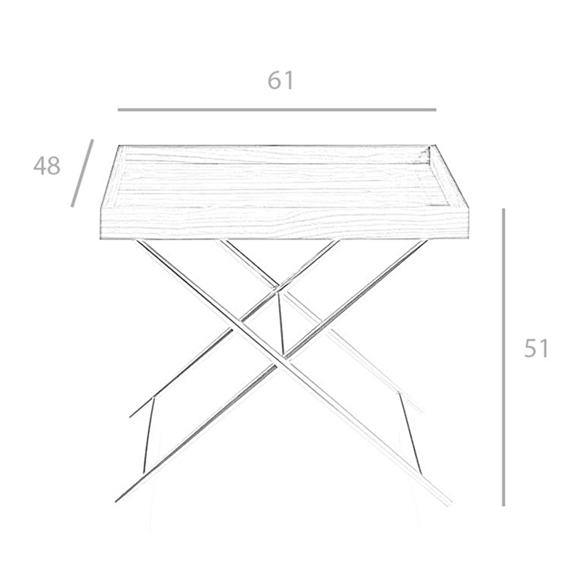 Mesa rincón rectangular nogal y acero cromado