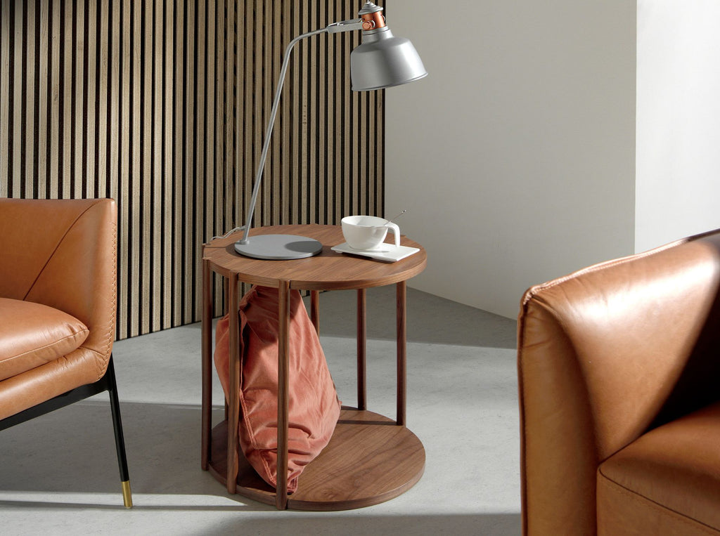 Mesa rincón redonda nogal