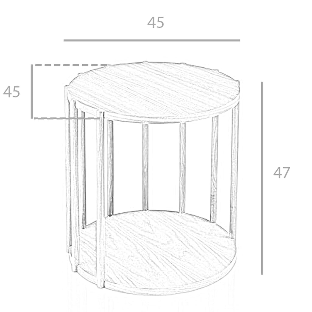 Mesa rincón redonda nogal