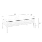 Mesa centro rectangular mármol porcelánico y nogal