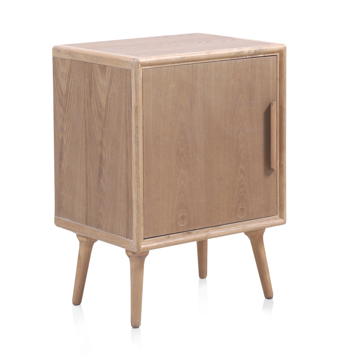 MESITA DE NOCHE 1 PUERTA MADERA DE FRESNO NATURAL