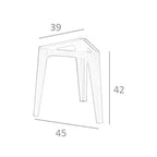 Mesa rincón triangular cristal templado y nogal