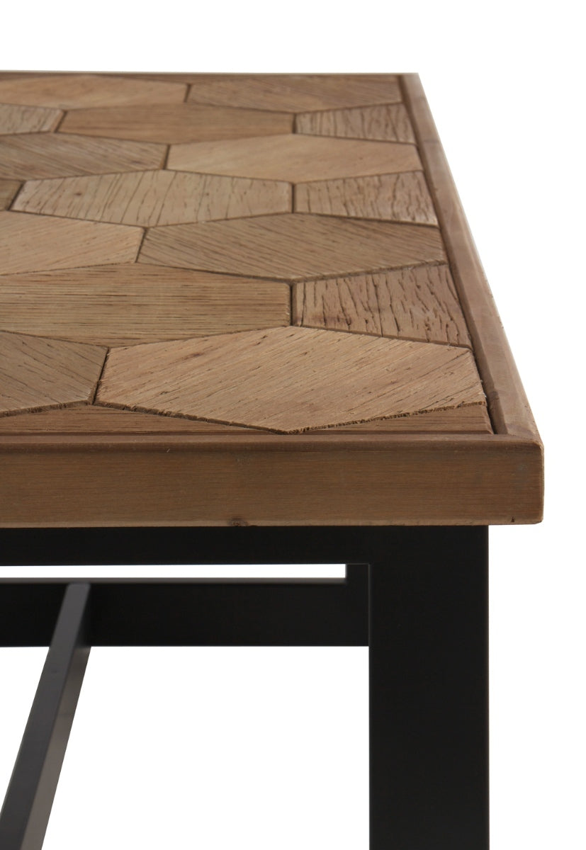 MESA CENTRO MADERA DE FRESNO CON PIE METALICO - (P30)