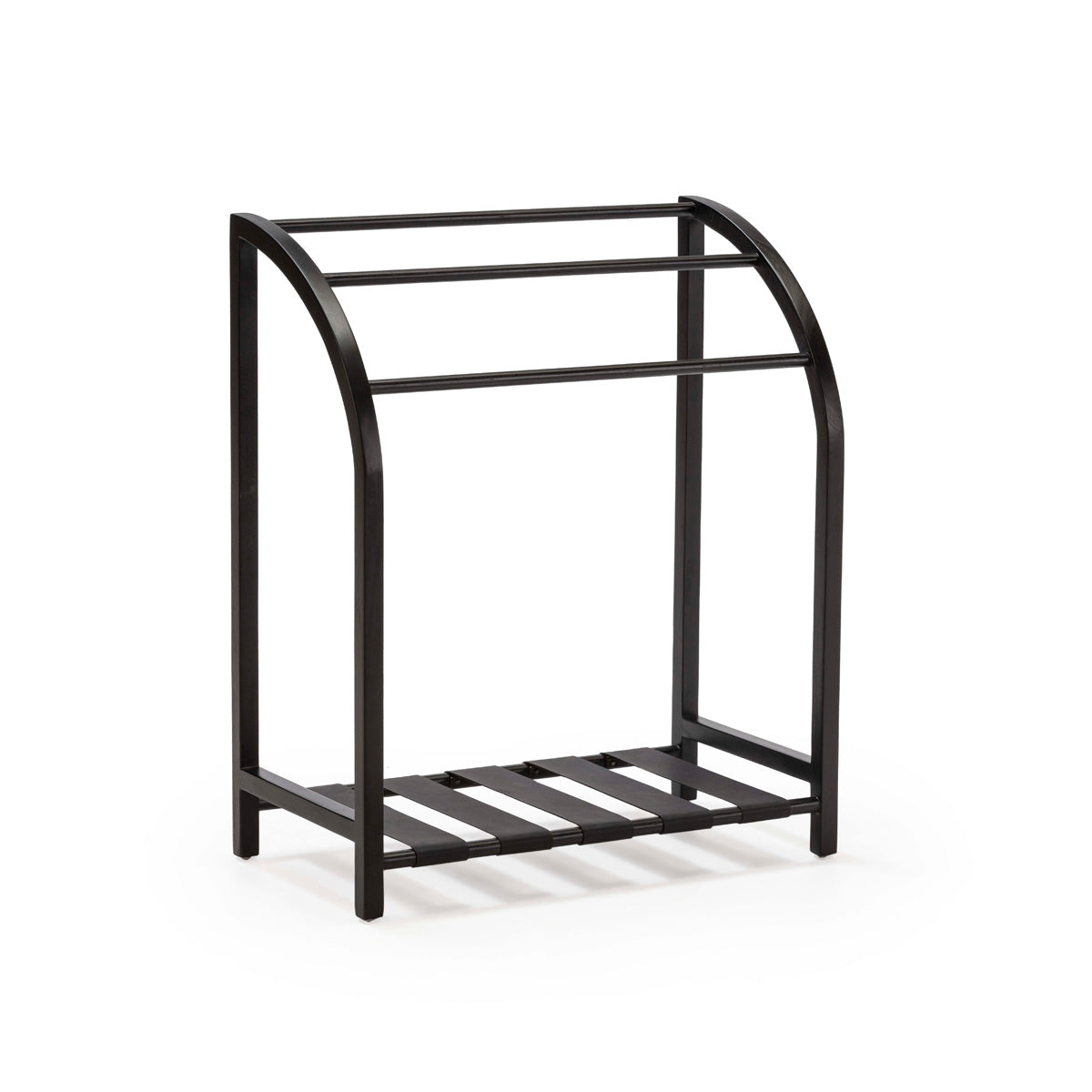 TOALLERO 76x40x91 MADERA NEGRO/CUERO