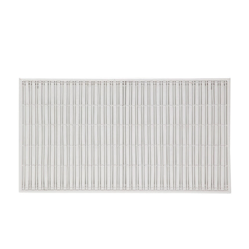 Cabecero de metal y mimbre blanco, 160x3x90 cm