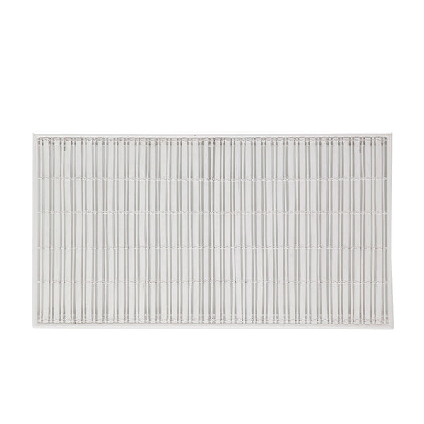 Cabecero 160x3x90 cm de metal y mimbre blanco