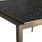 Mesa de Centro 65x59x41 Hierro Dorado Antique/Terrazo Epoxi Negro
