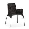 Silla 57x56x83 cm de metal negro y mimbre negro