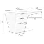 Escritorio nogal y base acero cromado