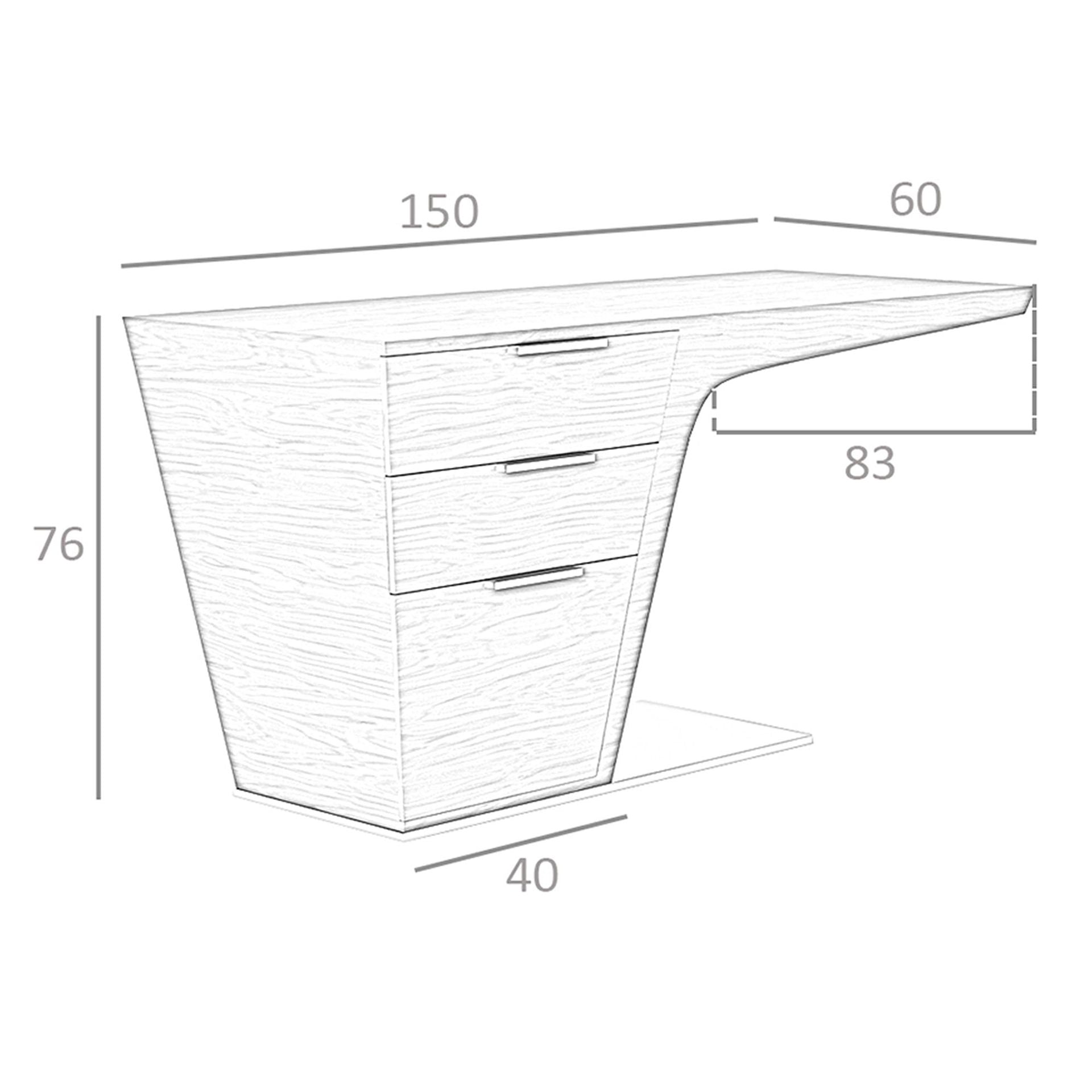 Escritorio nogal y base acero cromado