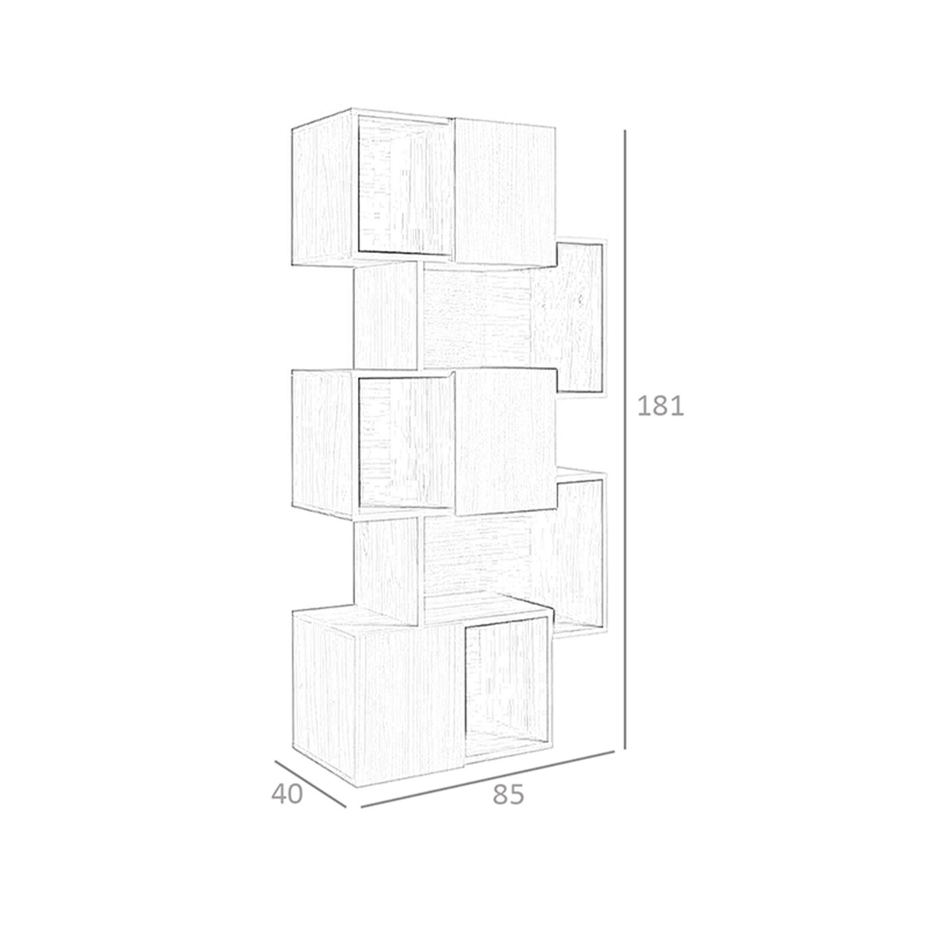 Estantería rectangular nogal