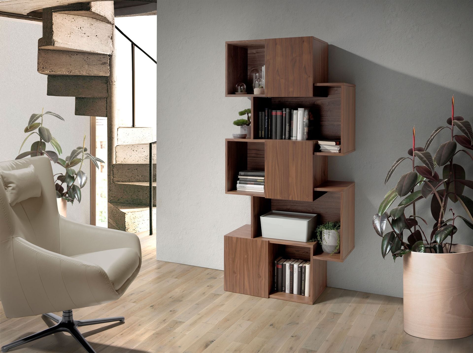 Estantería rectangular nogal