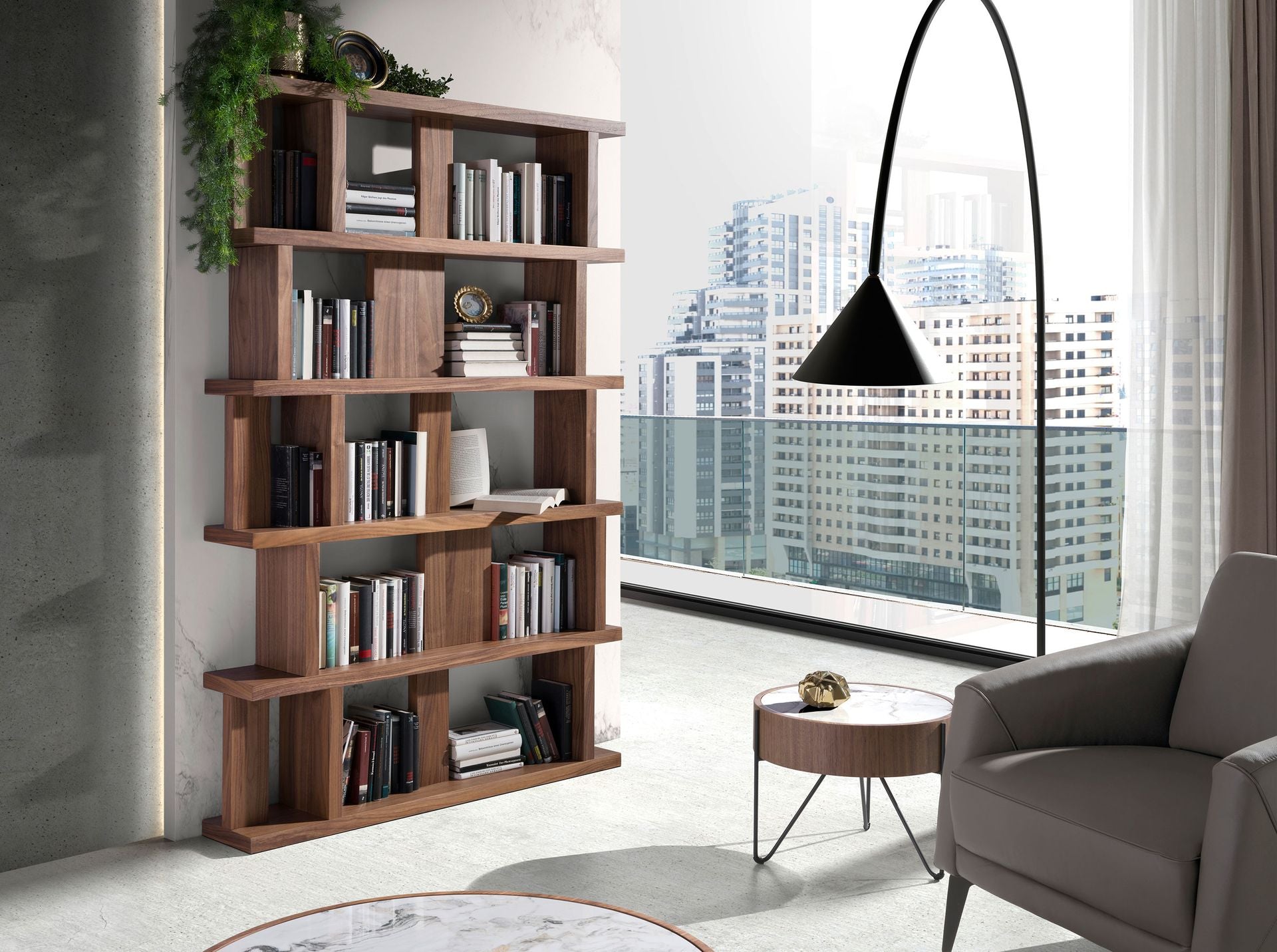 Estantería rectangular nogal