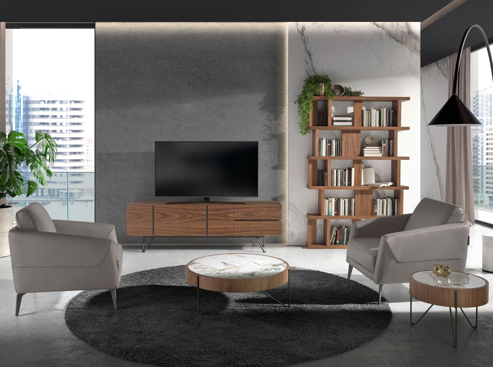 Estantería rectangular nogal