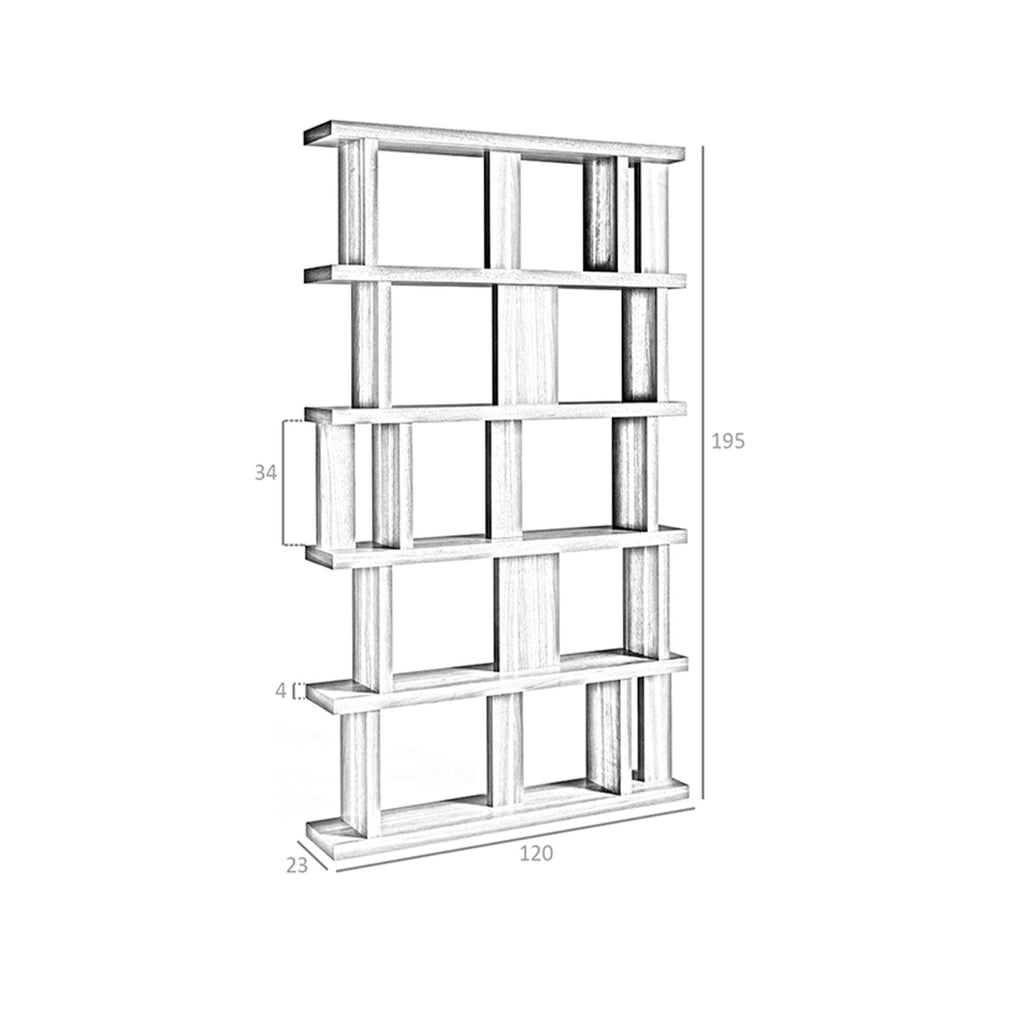 Estantería rectangular nogal