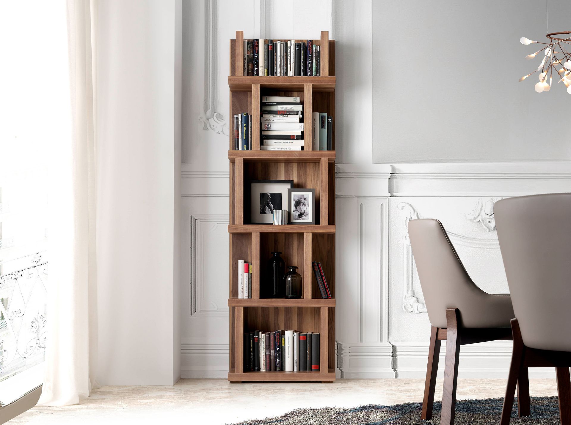 Estantería rectangular nogal