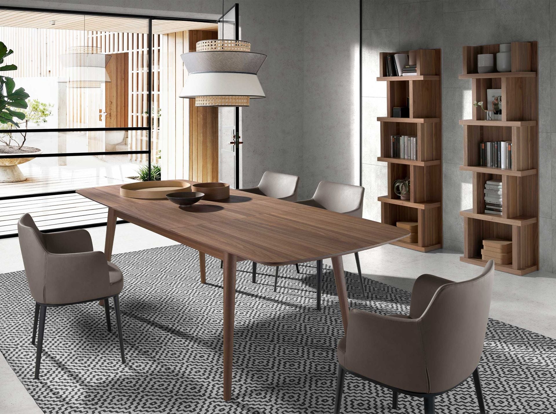 Estantería rectangular nogal