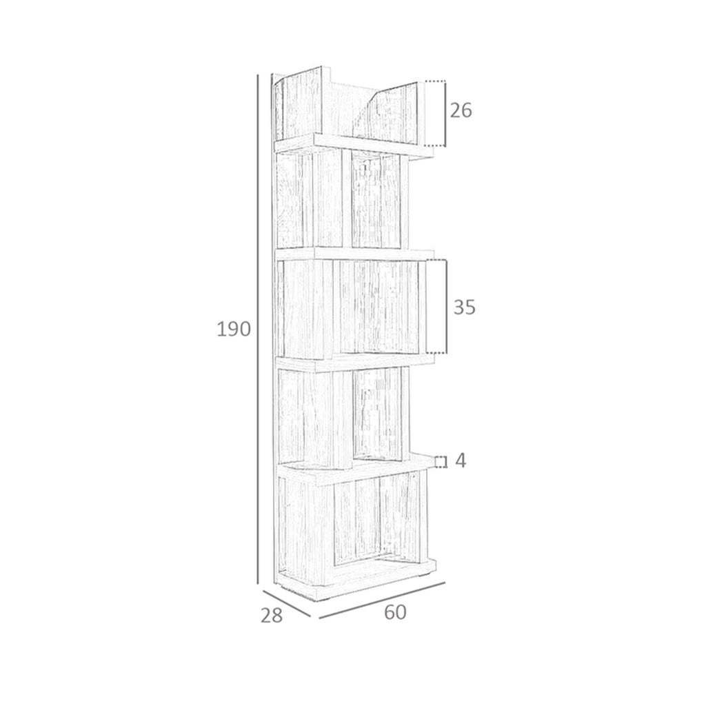 Estantería rectangular nogal