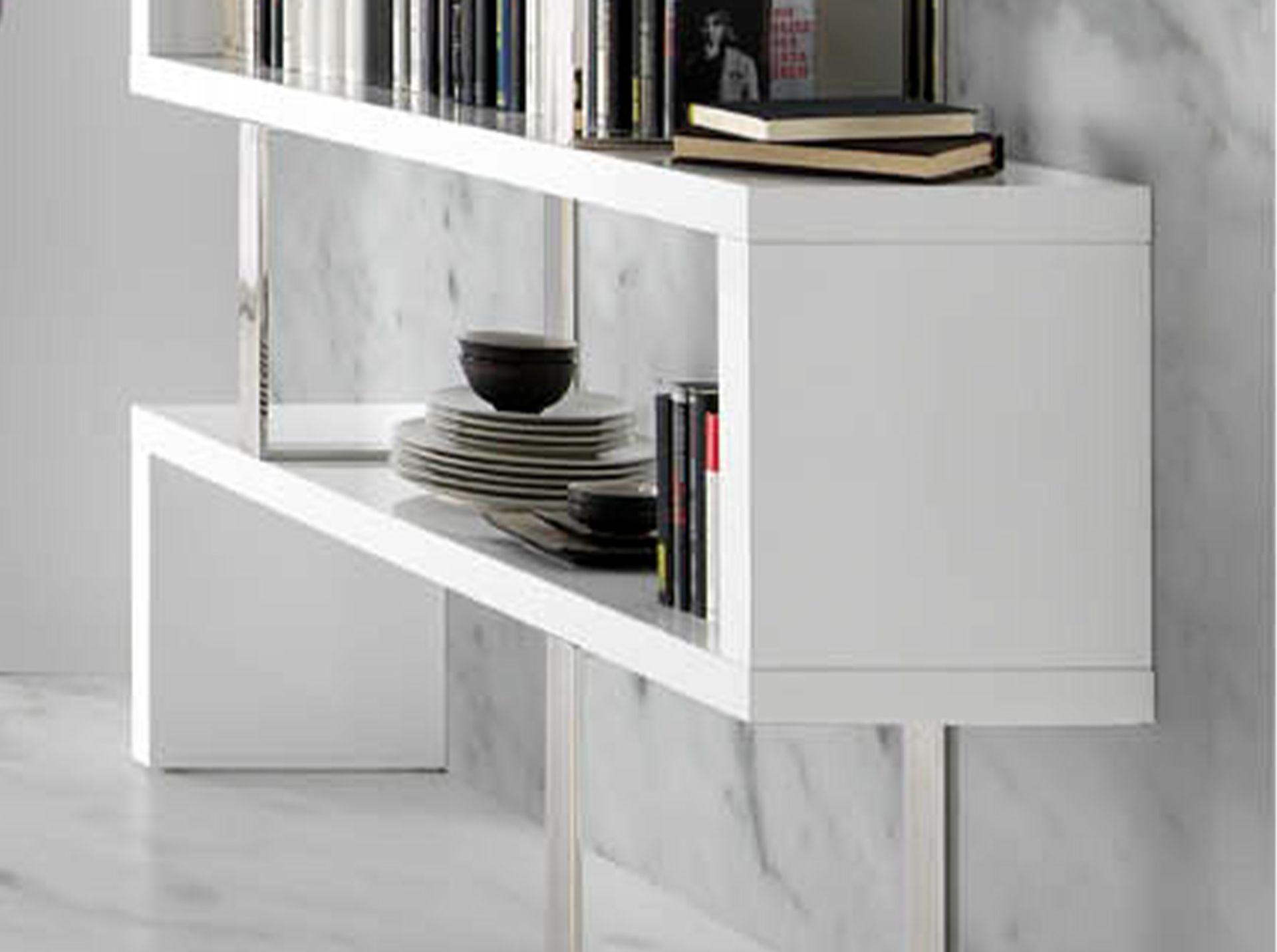 Estantería rectangular madera blanco