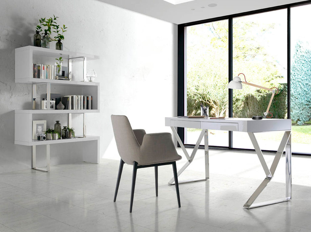 Estantería rectangular madera blanco