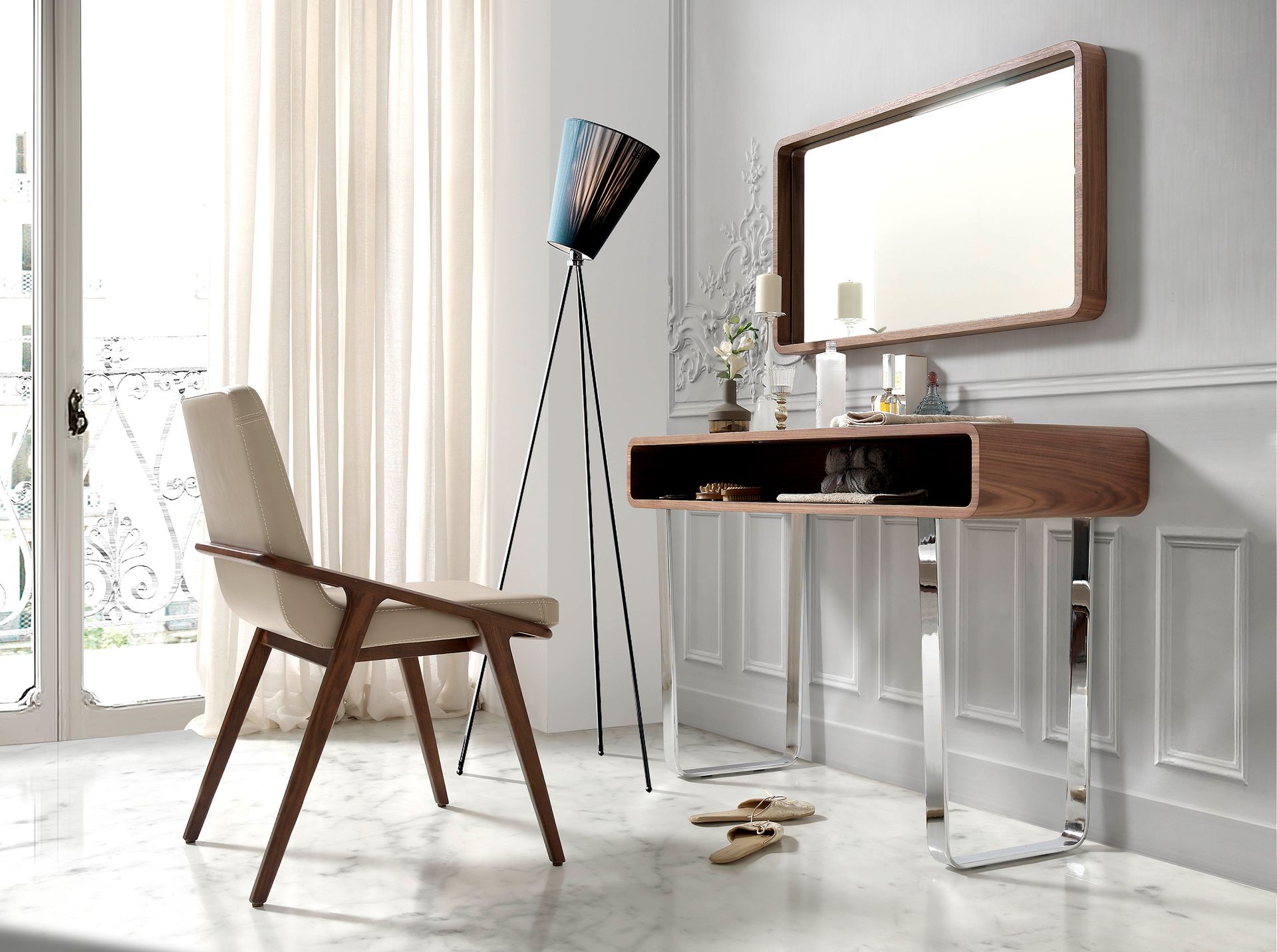 Espejo pared rectangular nogal