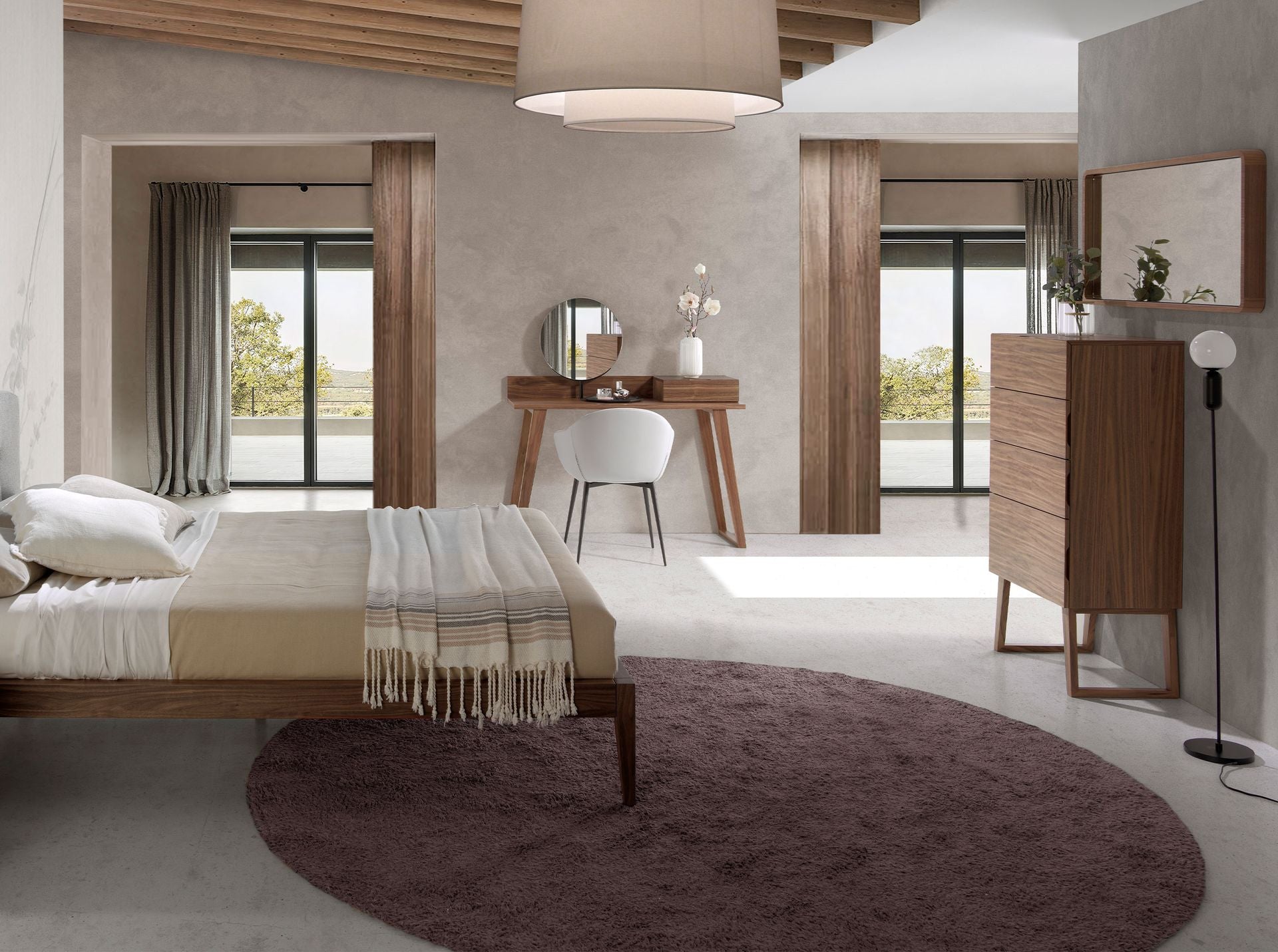 Espejo pared rectangular nogal