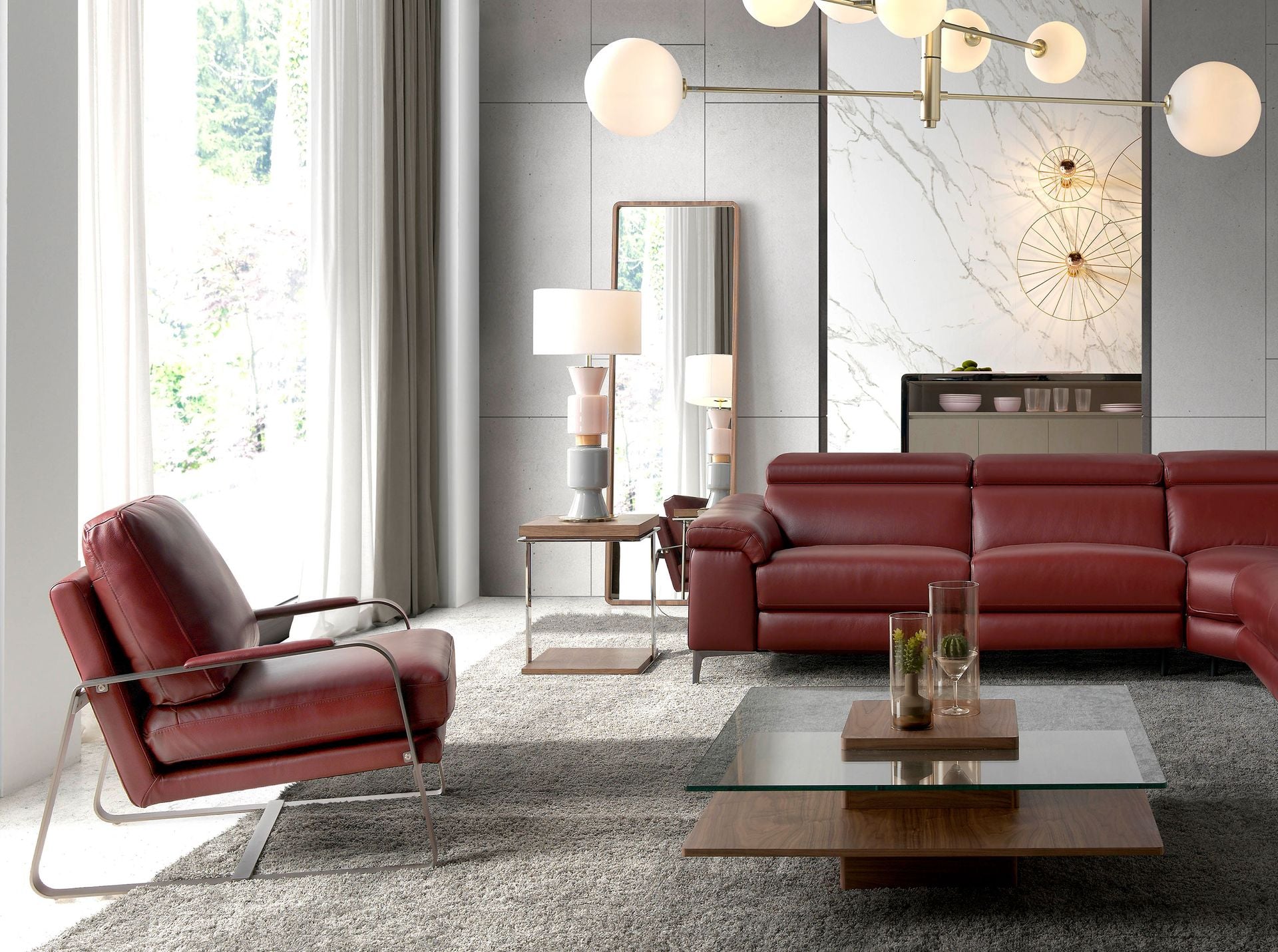 Espejo pared rectangular nogal