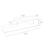 Mueble TV madera blanco y base acero cromado