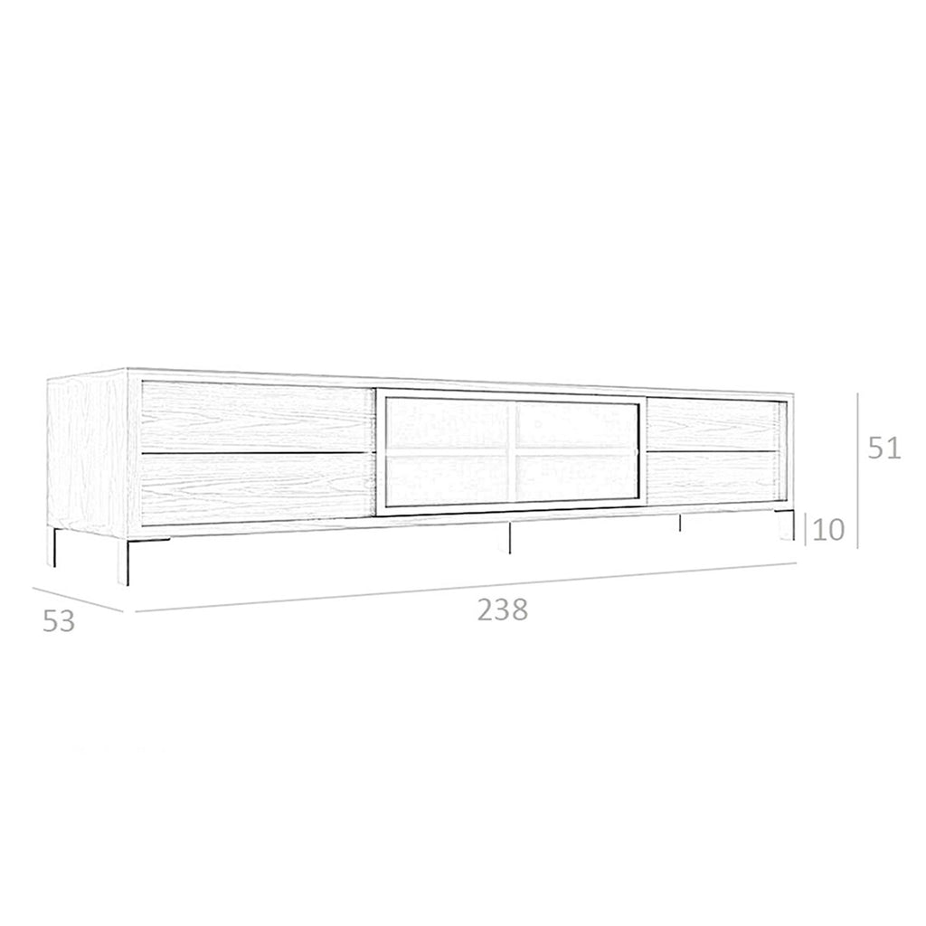 Mueble TV nogal y acero cromado