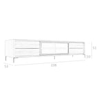 Mueble TV nogal y acero cromado