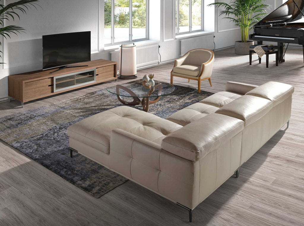 Mueble TV nogal y acero cromado