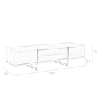 Mueble TV nogal y acero cromado