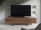 Mueble TV nogal y acero cromado