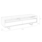 Mueble TV madera blanco, nogal y acero cromado