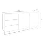 Aparador madera blanco y acero cromado