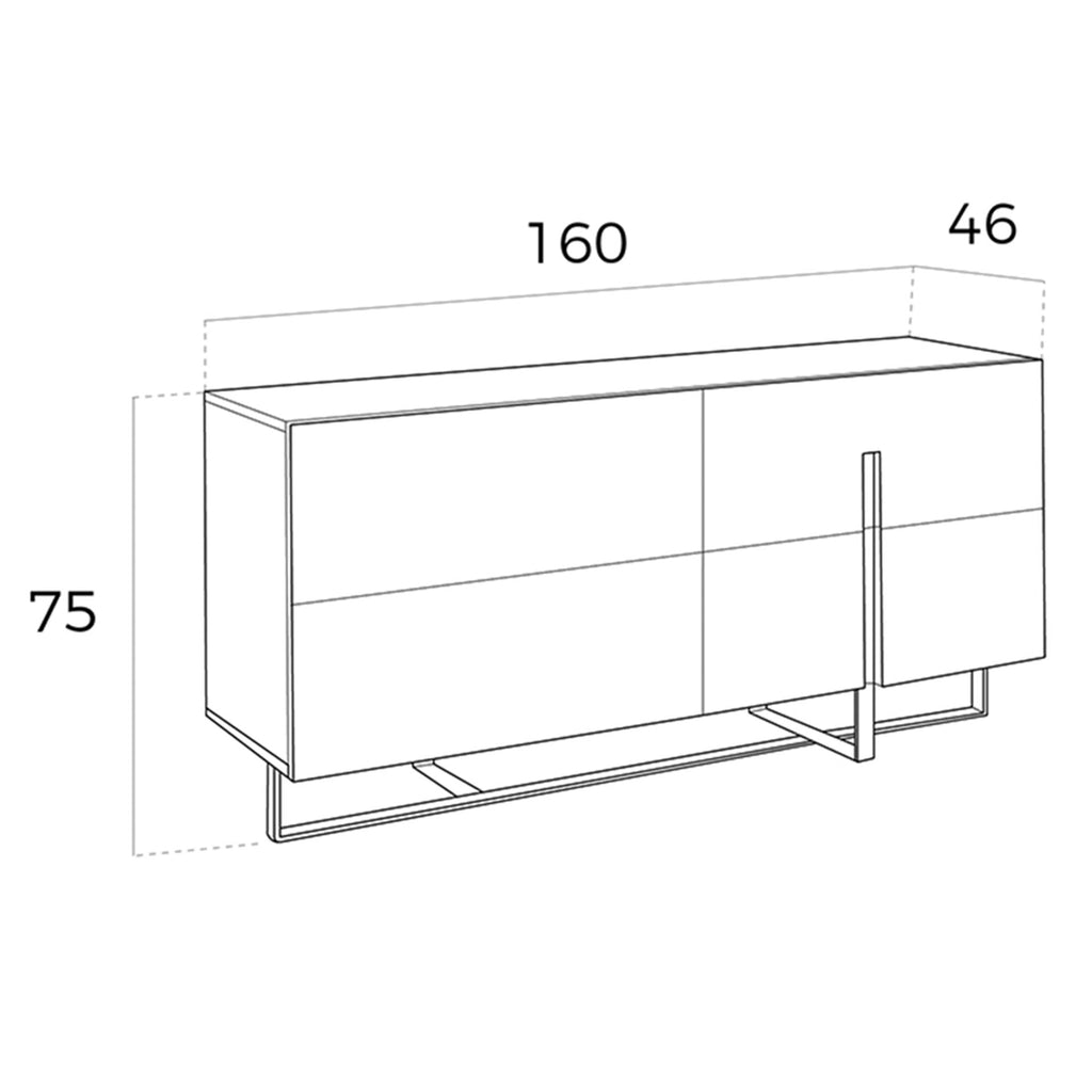 Aparador madera blanco y acero cromado