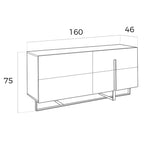 Aparador madera blanco y acero cromado