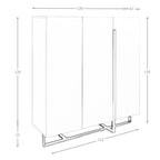 Aparador alto madera blanco y acero cromado