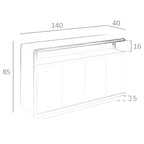 Aparador madera blanco y base acero cromado