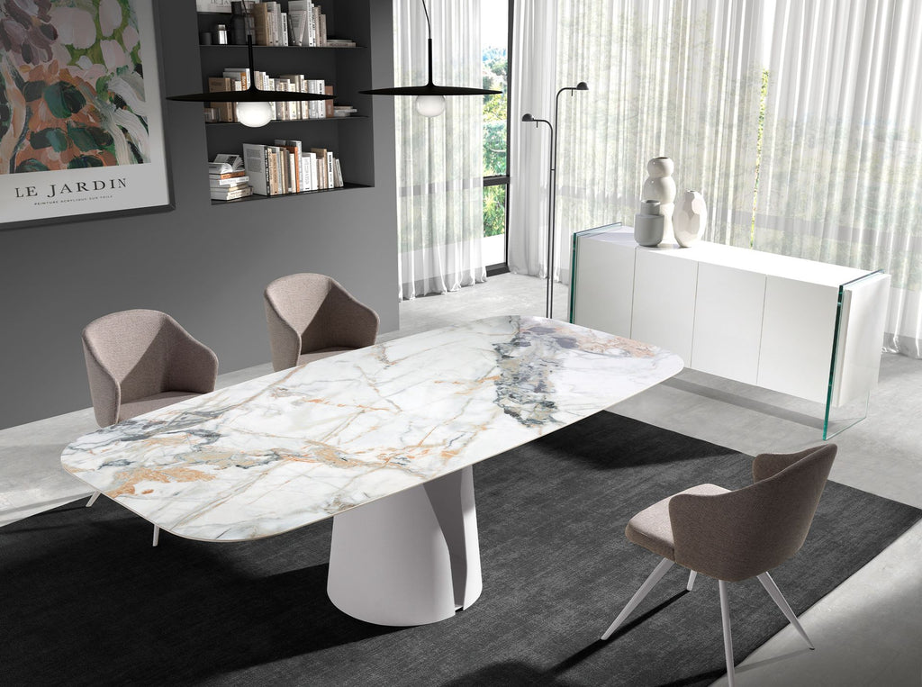 Aparador madera blanco y cristal templado