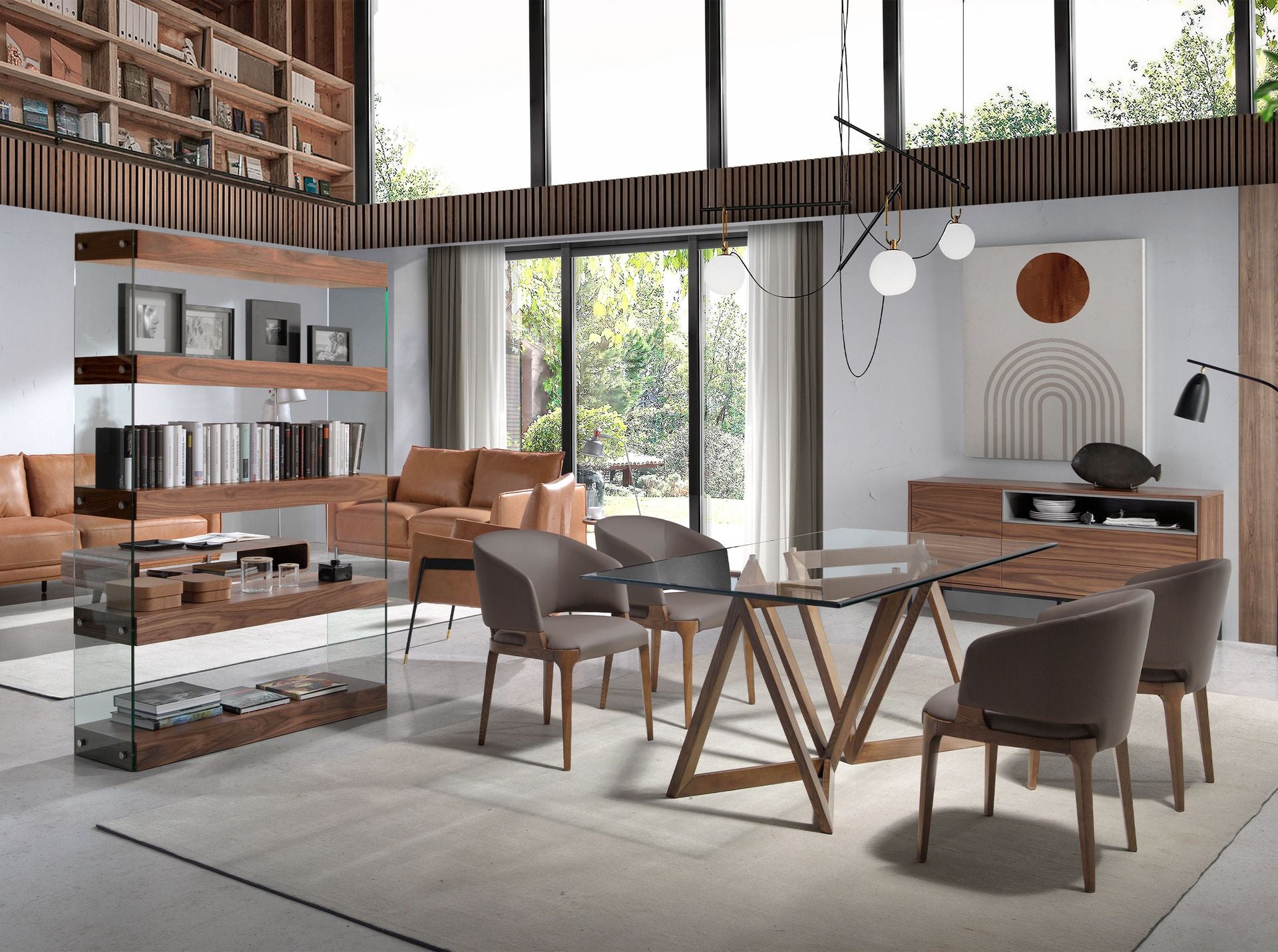 Estantería rectangular nogal