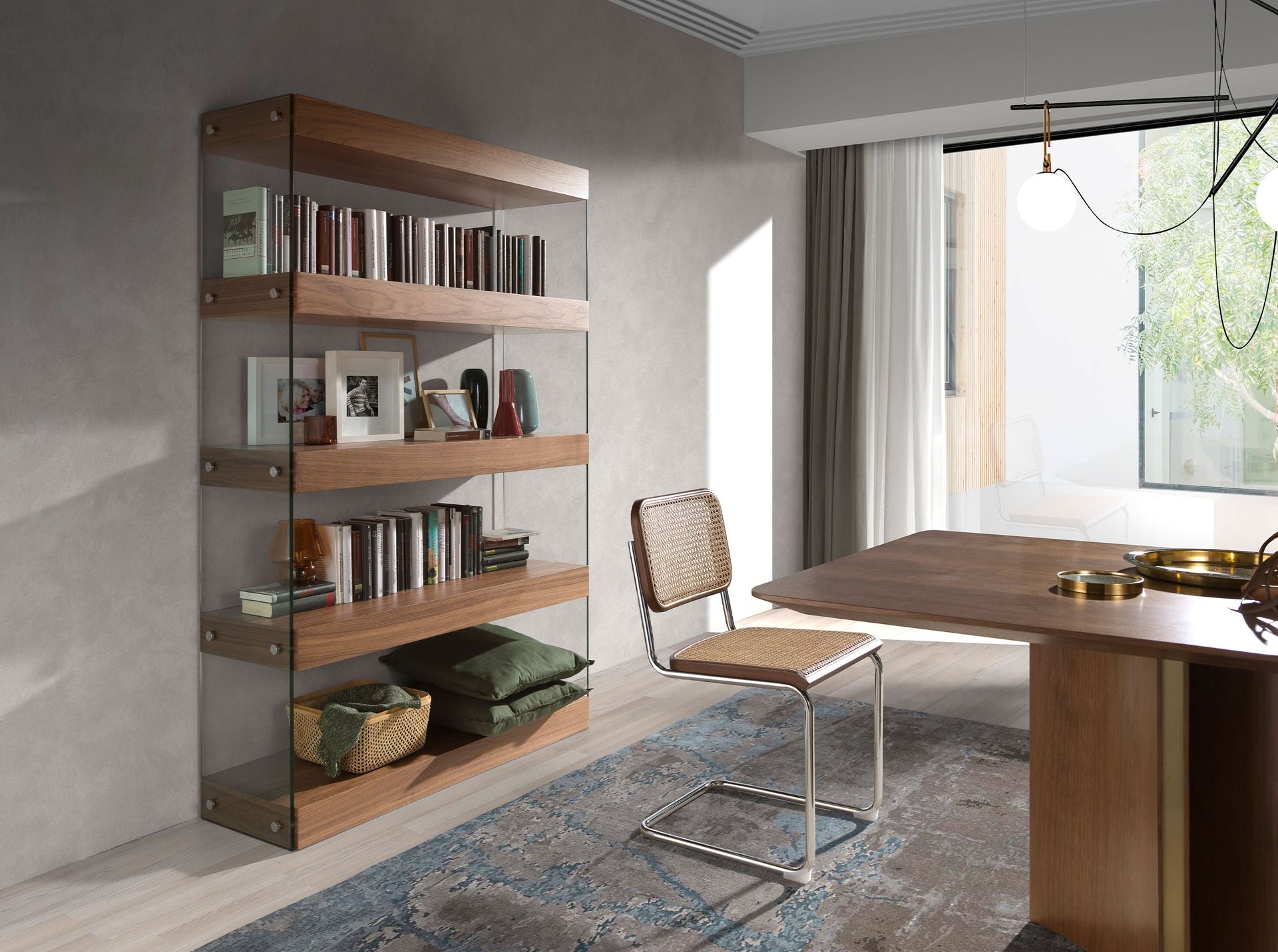 Estantería rectangular nogal