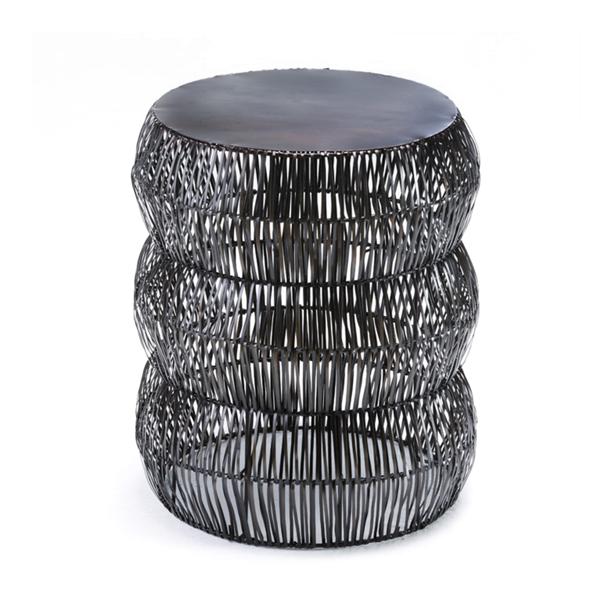 TABURETE 43x43x50 METAL COLOR BRONCE ENVEJECIDO