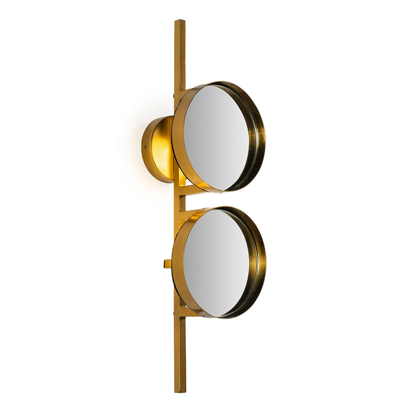 Aplique de pared 18x15x64 cm espejo y metal dorado