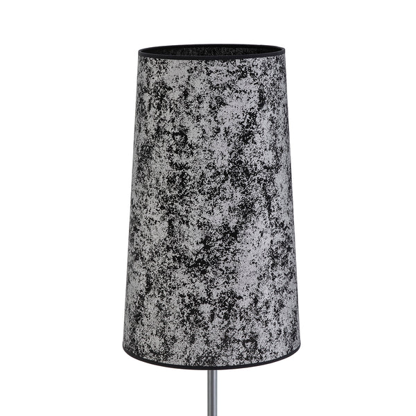 Pantalla cònica alta 30x24x50 cm de lona negra i plata