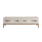 Mueble TV madera gris y nogal con iluminación interior