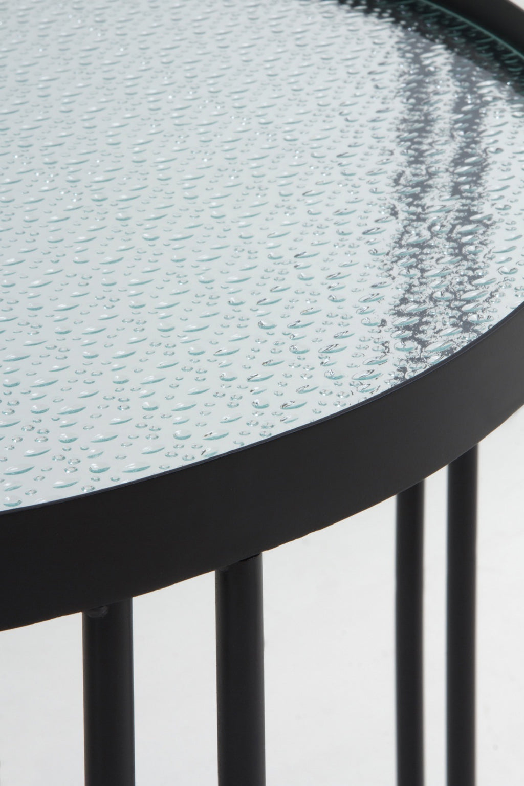 SET 2 MESAS AUXILIARES METALICAS CON CRISTAL