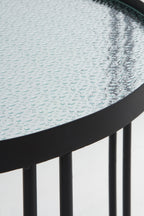 SET 2 MESAS AUXILIARES METALICAS CON CRISTAL