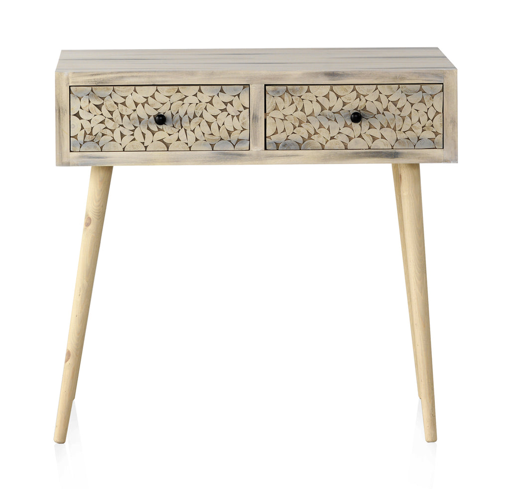 CONSOLA MADERA DE ALAMO COLOR NATURAL, PATAS DE PINO MACIZO