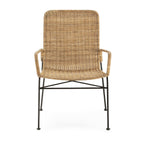 Silla 64x58x84 cm Metal/Mimbre -- Negro/Natural